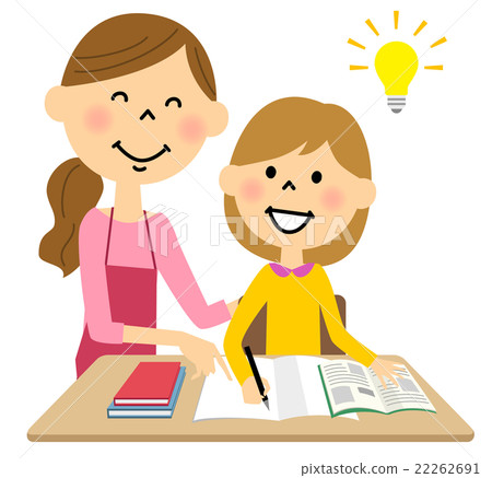 Mother teaching children to study 22262691