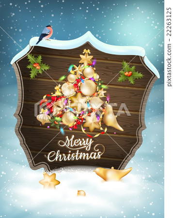 Christmas card with baubles. EPS 10 22263125