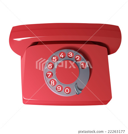 vector old phone in red colors vector old phone in red colors 22263177
