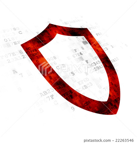 Privacy concept: Contoured Shield on Digital 22263546