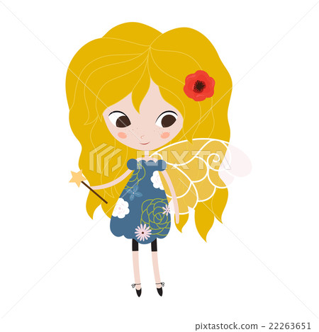 Illustration of a cute spring fairy in flight. Illustration of a cute spring fairy in flight. 22263651