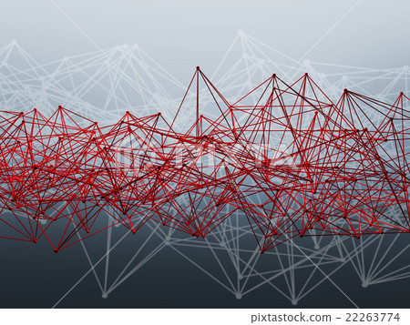 Red wire-frame lattice mesh. 3d render Red wire-frame lattice mesh. 3d render 22263774