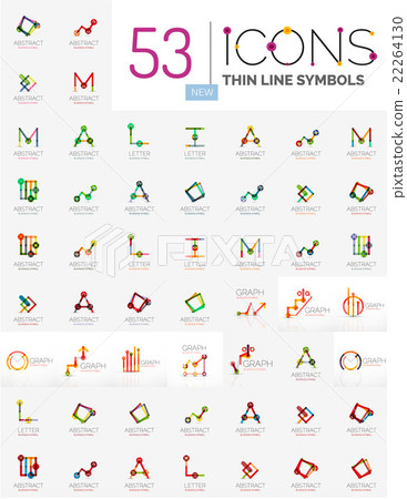 Collection of linear abstract logos 22264130