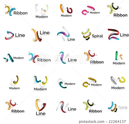 Set of abstract ribbon logo icons Set of abstract ribbon logo icons 22264137