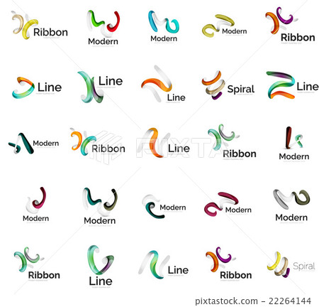 Set of abstract ribbon logo icons Set of abstract ribbon logo icons 22264144