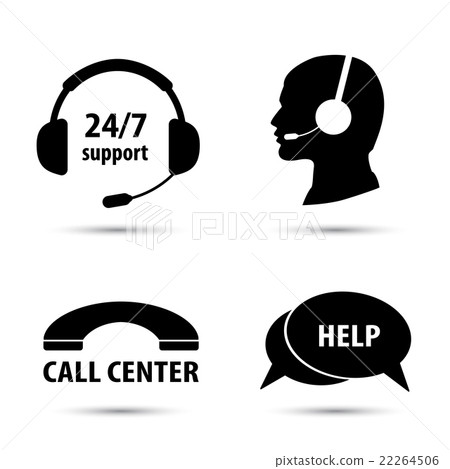 Call center service icons set - Stock Illustration [22264506] - PIXTA