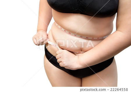 Fat Woman overweight squeeze tighten measure tape 22264558