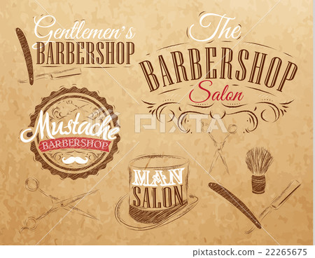 Set Barbershop brown 22265675