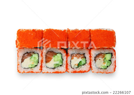 Set of sushi rolls isolated at white 22266107