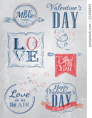 Valentines day elements gray 22266845