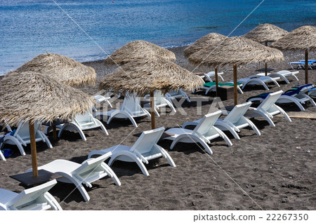 Cane umbrellas at the beach 22267350