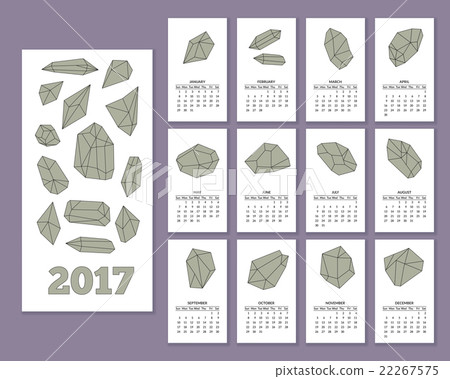 Monthly wall calendar for year 2017  22267575
