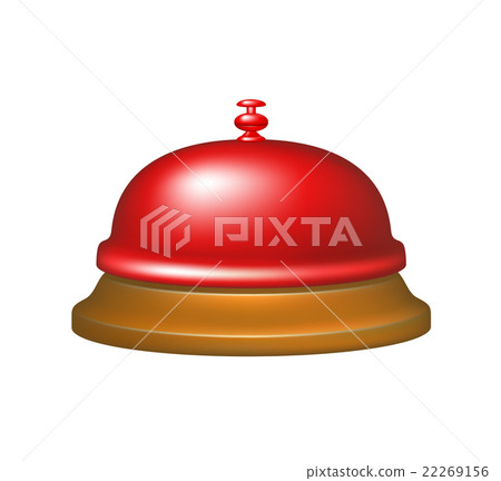 Service bell in red design on white background Service bell in red design on white background 22269156