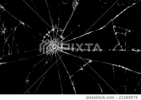 Broken cracked Glass on black Broken cracked Glass on black 22269978