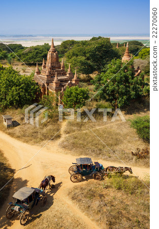 The Horse car in the plain of Bagan, Myanmar 22270060