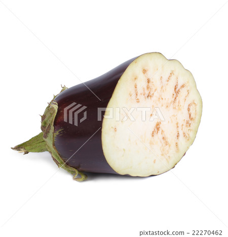 Ripe eggplant sliced and isolated on white Ripe eggplant sliced and isolated on white 22270462