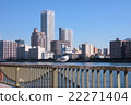 城市景觀河流和摩天大樓 22271404