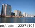 城市景觀河流和建築物 22271405