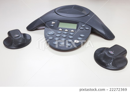 Conference IP phone on white table background 22272369