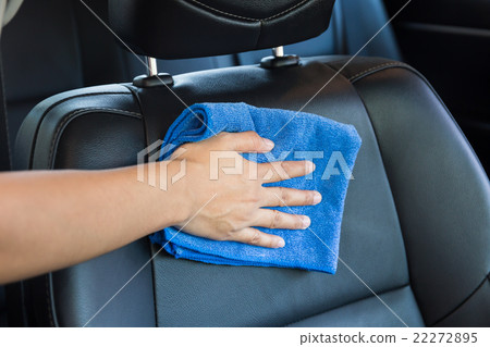 Hand with microfiber cloth cleaning Interior car Hand with microfiber cloth cleaning Interior car 22272895