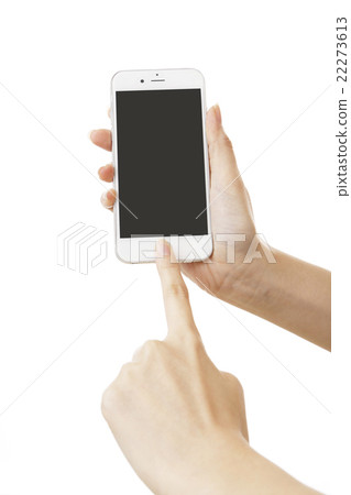 Female hand holding a smartphone Female hand holding a smartphone 22273613