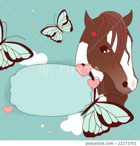 Frame with pony and place for text. 22273701