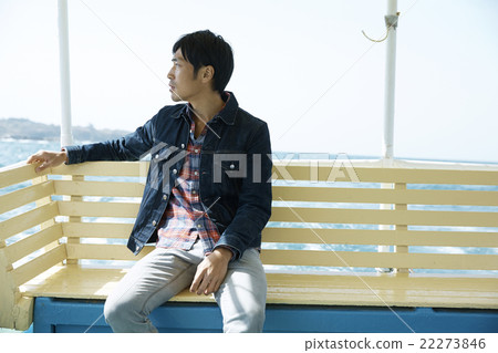 Men enjoying the view from the ship 22273846