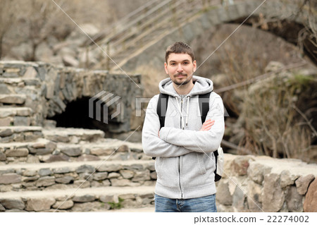 Man with backpack traveling Man with backpack traveling 22274002