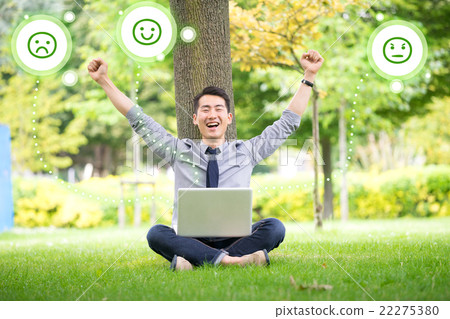Young asian & success businessman using tablet 22275380