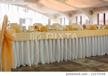 Wedding table in a celebratory bright hall 22275548