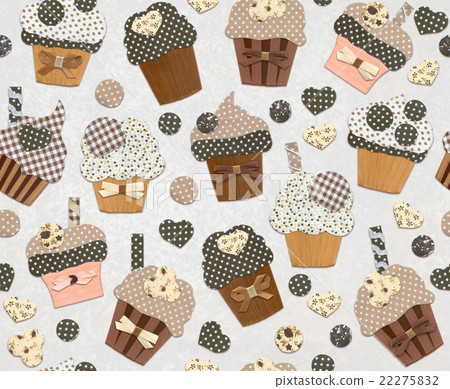 Seamless pattern cupcakes. 22275832