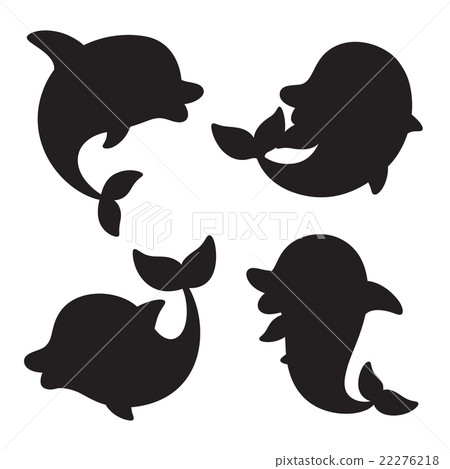Dolphin silhouettes on the white background. Dolphin silhouettes on the white background. 22276218