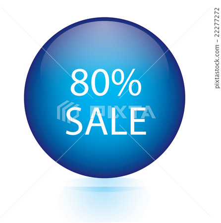 Sale eighty percent blue circular button Sale eighty percent blue circular button 22277272
