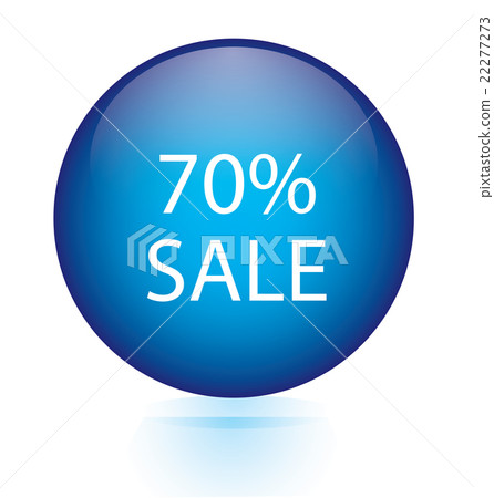 Sale seventy percent blue circular button Sale seventy percent blue circular button 22277273