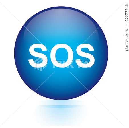 SOS blue circular button SOS blue circular button 22277746