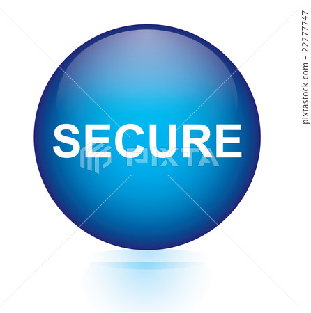 Secure blue circular button Secure blue circular button 22277747