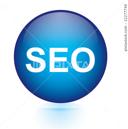 SEO blue circular button SEO blue circular button 22277749