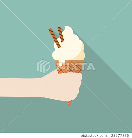 Hand with ice cream cone Hand with ice cream cone 22277886