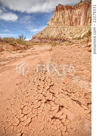 Dried mud, drought and arid ground concept. Dried mud, drought and arid ground concept. 22278331