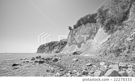 Black and white picture of chalk cliffs Black and white picture of chalk cliffs 22278333