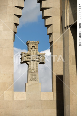 Christian cross against blue sky 22278537