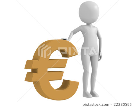 Character of euro currency and 3D character 22280595