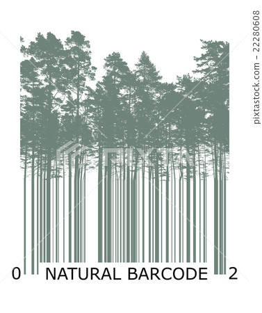 Natural product bar code concept with trees 22280608