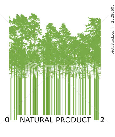 Natural bar code concept with green trees Natural bar code concept with green trees 22280609