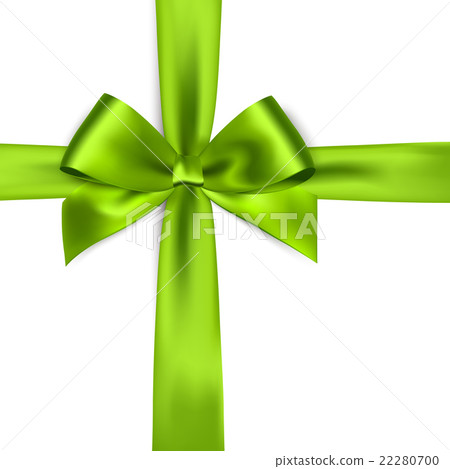 Shiny green satin ribbon on white background Shiny green satin ribbon on white background 22280700