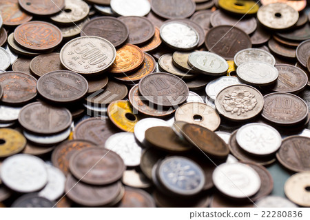 保存很多日本硬幣貨幣日本硬幣的很多小金錢金錢照片金錢財務 22280836