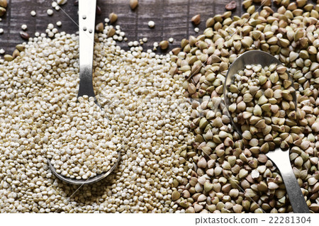 buckwheat and quinoa seeds 22281304