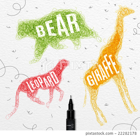 Tangled line bear color 22282178