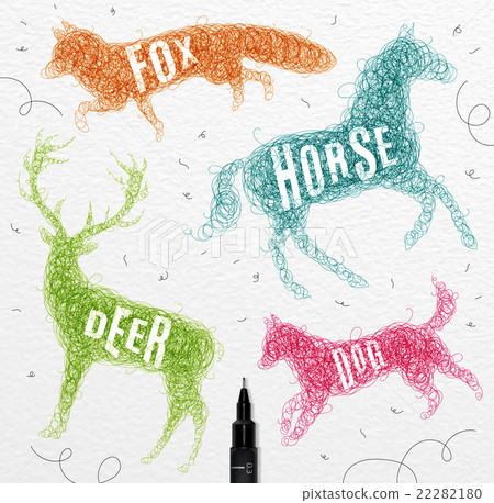 Tangled line deer color 22282180