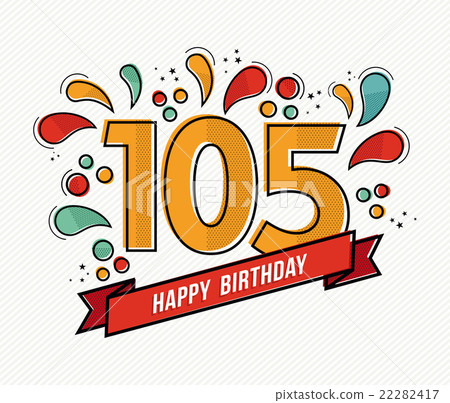 Color happy birthday number 105 flat line design 22282417